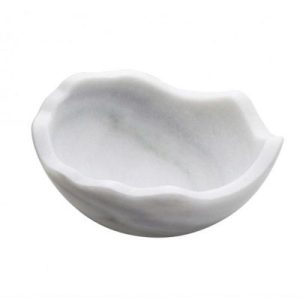 100% Chef Big Saphere Mermer Sunum Kasesi, 20x8 cm, Beyaz