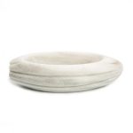 100% Chef Cacao Bean Kayık Mermer Sunum Tabağı, 21x8x6 cm, Beyaz