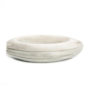 100% Chef Cacao Bean Kayık Mermer Sunum Tabağı, 21x8x6 cm, Beyaz