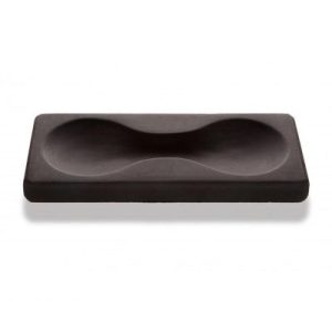 100% Chef Double Lagoon Mermer Sunum Tabağı, 18x14 cm, Siyah