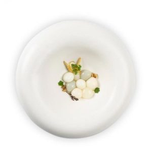 100% Chef Dune Porselen Sunum Tabağı, Mat, 27x7 cm, Beyaz