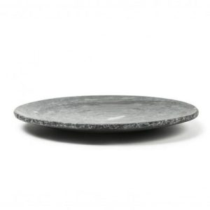 100% Chef Rustic Rim Mermer Sunum Tabağı, 25 cm, Siyah