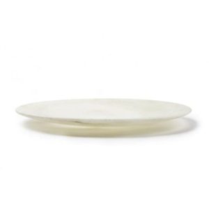 100% Chef Smooth Rim Mermer Sunum Tabağı, 30 cm, Beyaz