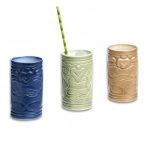 100% Chef Tiki Mug Porselen Kokteyl Bardağı, 8x14 cm, 3 Adet