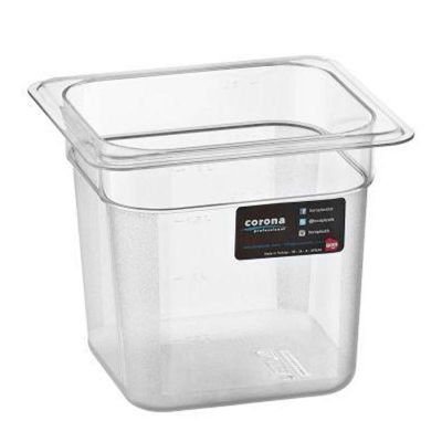 Bora Plastik GN 1/6-150 mm Polikarbon Gastronorm Küvet, 2 L