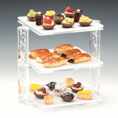 Zicco ZCP-731 Melamin Tepsili Teşhir Standı, 3 Katlı, 25x34x29 cm