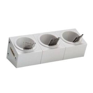 Zicco ZCP-390 Polikarbon Çatal Kaşık Standı, 3 Gözlü, 48x18x18 cm, Beyaz