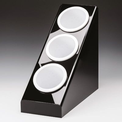 Zicco ZCP-657 Polikarbon Çatal Kaşık Standı, 3 Gözlü, 20.8x41.5 cm, Siyah