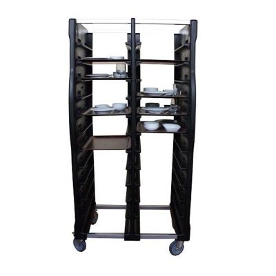 Tribeca Tepsi Taşıma Arabası, 37x53 cm Servis Tepsisi İçin, Çiftli, 870x690x1760 mm, Siyah