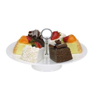 Bora Plastik Ayaklı Yuvarlak Gastronomi Teşhir Tepsisi, 35 cm