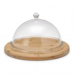 Zicco ZCP-687 Ahşap Altlı Akrilik Kapaklı Yuvarlak Fanus, 26 cm
