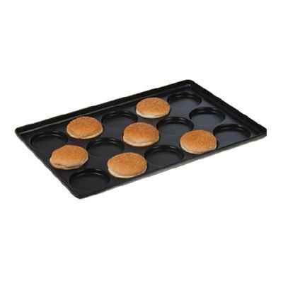Almetal Alüminize Kaplamalı Hamburger Tavası, 24 Gözlü, 12 mm, 50x74 cm