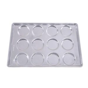 Almetal Alüminyum Hamburger Ekmeği Tavası, 12 Gözlü, 115 mm, 53x65 cm