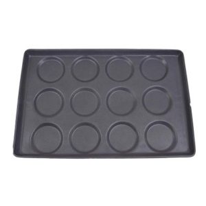 Almetal Kaplamalı Alüminyum Hamburger Ekmeği Tavası, 12 Gözlü, 115 mm, 53x65 cm