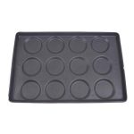 Almetal Kaplamalı Alüminyum Hamburger Ekmeği Tavası, 12 Gözlü, 125 mm, 53x65 cm