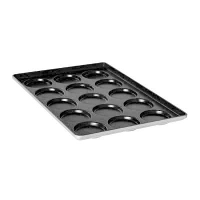 Almetal Kaplamalı Alüminyum Hamburger Ekmeği Tavası, 15 Gözlü, 125 mm, 49x74 cm - Görsel 2