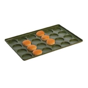 Almetal Kaplamalı Alüminyum Hamburger Ekmeği Tavası, 35 Gözlü, 105 mm, 60x90 cm