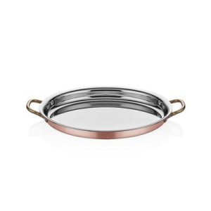 Altınbaşak Multi Metal Bakır Oval Sığ Omlet Tavası, 25x17 cm