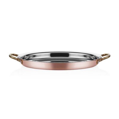 Altınbaşak Multi Metal Bakır Oval Sığ Omlet Tavası, 28x21 cm - Görsel 3