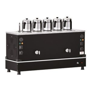 Anka Pro Kompakt Full Otomatik 5 Demlikli Çay Kazanı, 50 L, Elektrikli+Gazlı, Siyah