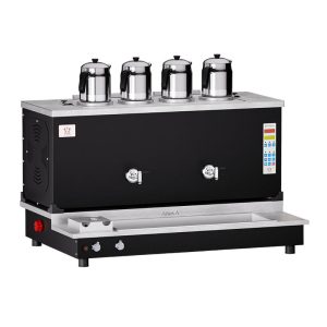 Anka Pro Plus Otomatik 4 Demlikli Çay Kazanı, 40 L, Elektrikli+Gazlı, Siyah