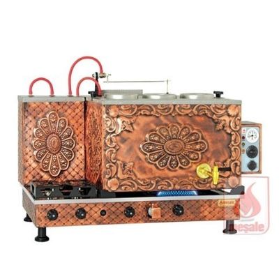 Meşale Antik Turbo Max Çay Kazanı, Full Elektrikli, 3 Demlikli