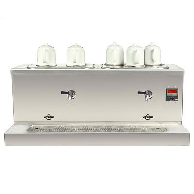 Ateşe Cappadocia Dijital 5 Demlikli Çay Kazanı, 30+30 L, Gaz+Elektrikli, Inox