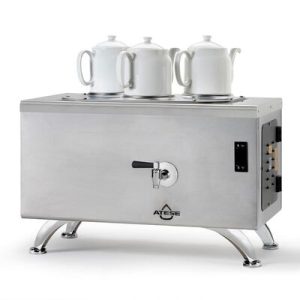 Ateşe Efes Dijital 3 Demlikli Çay Kazanı, Elektrikli, Inox