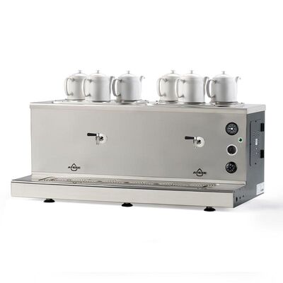 Ateşe Sümela Analog 6 Demlikli Çay Kazanı, Gaz+Elektrikli, Inox - Görsel 2