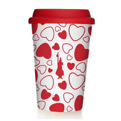 Bialetti Cuore Take Away Kapaklı Porselen Mug