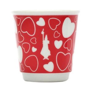 Bialetti 4'lü Kalp Desenli Shot Bardağı, Kırmızı