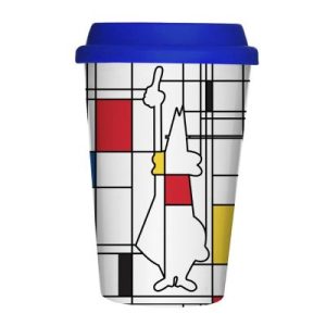 Bialetti Mondrian Take Away Kapaklı Porselen Mug