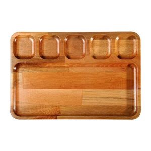 Biradlı GRV-1786 Ahşap Bölmeli Kahvaltı Sunum Tabağı