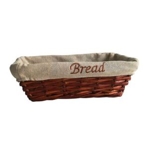Biradlı GRV-907 Bezli Dikdörtgen Ekmek Sepeti, 25x12x8 cm