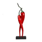 Biradlı GRV-G395 Dekoratif Biber Figürü, 26.5x20x90 cm, Kırmızı