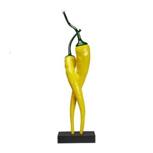 Biradlı GRV-G395 Dekoratif Biber Figürü, 26.5x20x90 cm, Yeşil