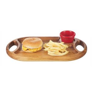 Biradlı GRV-1883 Hamburger Sunum Tahtası, 35x20 cm, Ceviz