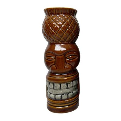 Biradlı GRV-20230 Seramik Tiki Kokteyl Bardağı, 7x21 cm, 550 cc - Görsel 2