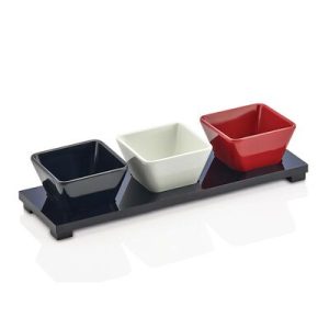 Biradlı GRV-890 Kare Sosluk Standı, 3'lü, 25x8 cm, Siyah
