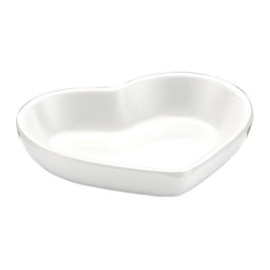 Biradlı BRD-517604 Minimal Melamin Kalpli Sunum Tabağı, 8x7x1.5 cm, Beyaz