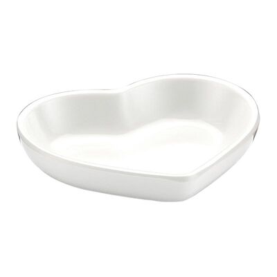 Biradlı BRD-517604 Minimal Melamin Kalpli Sunum Tabağı, 8x7x1.5 cm, Beyaz