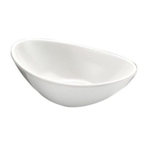 Biradlı BRD-517504 Minimal Melamin Oval Sunum Tabağı, 10x6x3 cm, Beyaz