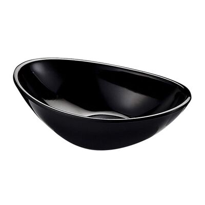 Biradlı BRD-517504 Minimal Melamin Oval Sunum Tabağı, 10x6x3 cm, Siyah