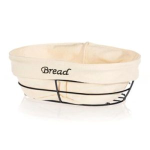 Biradlı HW186B Oval Bezli Ekmek Sepeti, 26x17 cm, Siyah