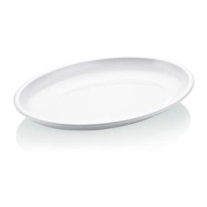 Biradlı FTS-1957 Oval Melamin Sunum Tabağı, 48x35 cm, Beyaz