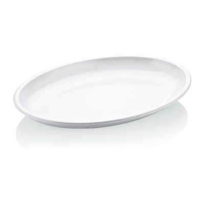 Biradlı FTS-1957 Oval Melamin Sunum Tabağı, 48x35 cm, Beyaz
