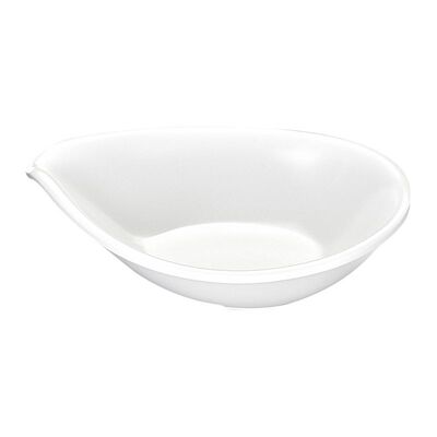 Biradlı BRD-515904 Oval Minimal Melamin Sunum Tabağı, 7x9x2 cm, Beyaz