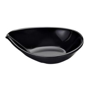 Biradlı BRD-515904 Oval Minimal Melamin Sunum Tabağı, 7x9x2 cm, Siyah