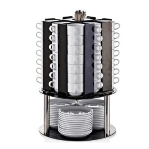 Biradlı GRV-FS-01 Tabaklı Döner Fincan Standı, 56 Fincan Kapasiteli