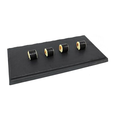 Biradlı BRD-16930 Tarako Dikdörtgen Sunum Tepsisi, 53x32.5x3 cm, Siyah